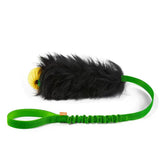 HOWGO dog rope toy real AUS sheepskin green close-up boosts tug-and-fetch play
