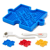 HowGo Puzzle Slow Feeder Lick Mat in blue promotes longer licking sessions
