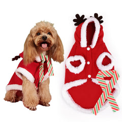 HOWWFALY dog christmas costume with antlers hat for festive holiday look on walks