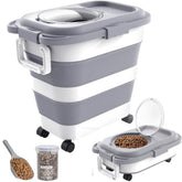 HOYTAMDAR dog food container front view highlights airtight seal for lasting freshness.