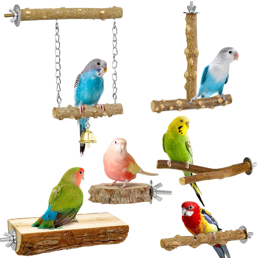 HPAWHOMEPART bird perches assembly branch to upgrade cage setup with natural wood texture