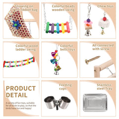 HPAWHOMEPART Bird Playground colorful ladders and swings invite interactive exercise.