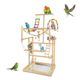 HPAWHOMEPART bird playstand assembly demonstrates sturdy wood for safe, active play.