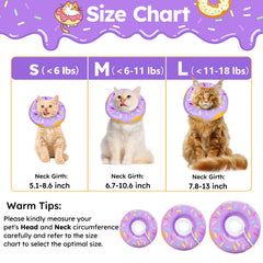 Hpetppy cat cone collar soft donut adjustable band provides customizable fit for different neck sizes.