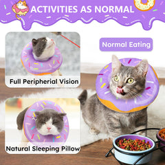 Hpetppy cotton-soft donut collar delivers lightweight comfort without blocking the cat's view.