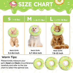 Hpetppy cat cone collar donut shows adjustable elastic band for a secure fit