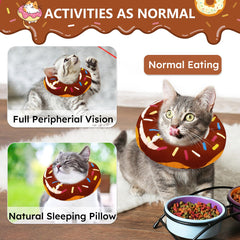 Hpetppy cat cone donut collar upper-body wounds prevents licking and scratching.