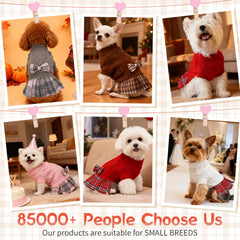 Hpetppy dog sweater dress red side view highlights comfortable fit for relaxed strolls.
