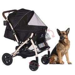 HPZ Pet Rover XL front expansion provides extra space for larger pets during travel.