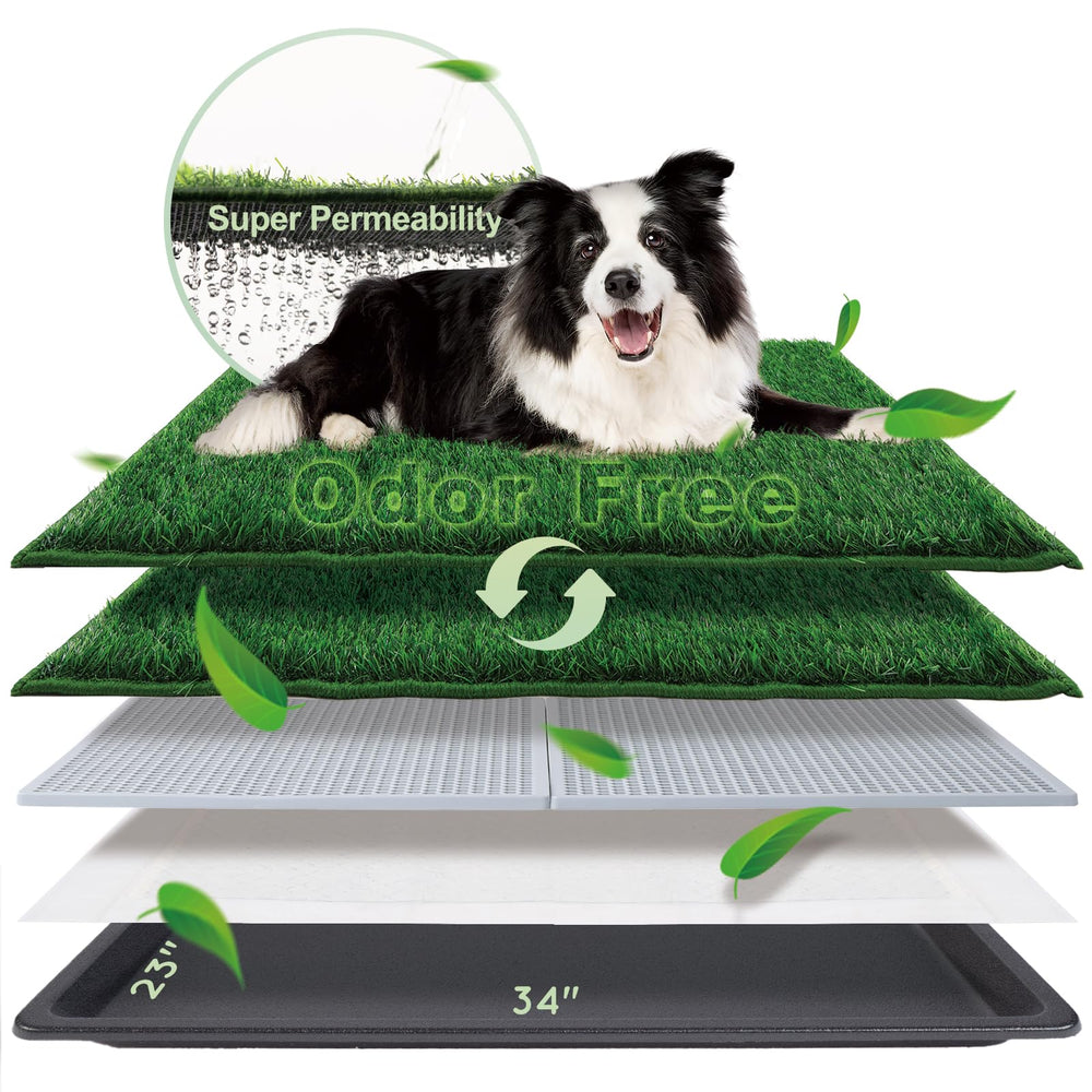HQ4US 4LEGS dog grass pad front view for large indoor potty and training