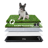 HQ4US 4LEGS dog grass pad with tray, medium 31x21, easy indoor potty