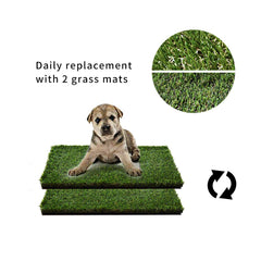 HQ4US 4LEGS dog litter box small close-up shows realistic turf.