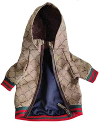HQREA dog hoodie front view shows cozy warmth for cold walks