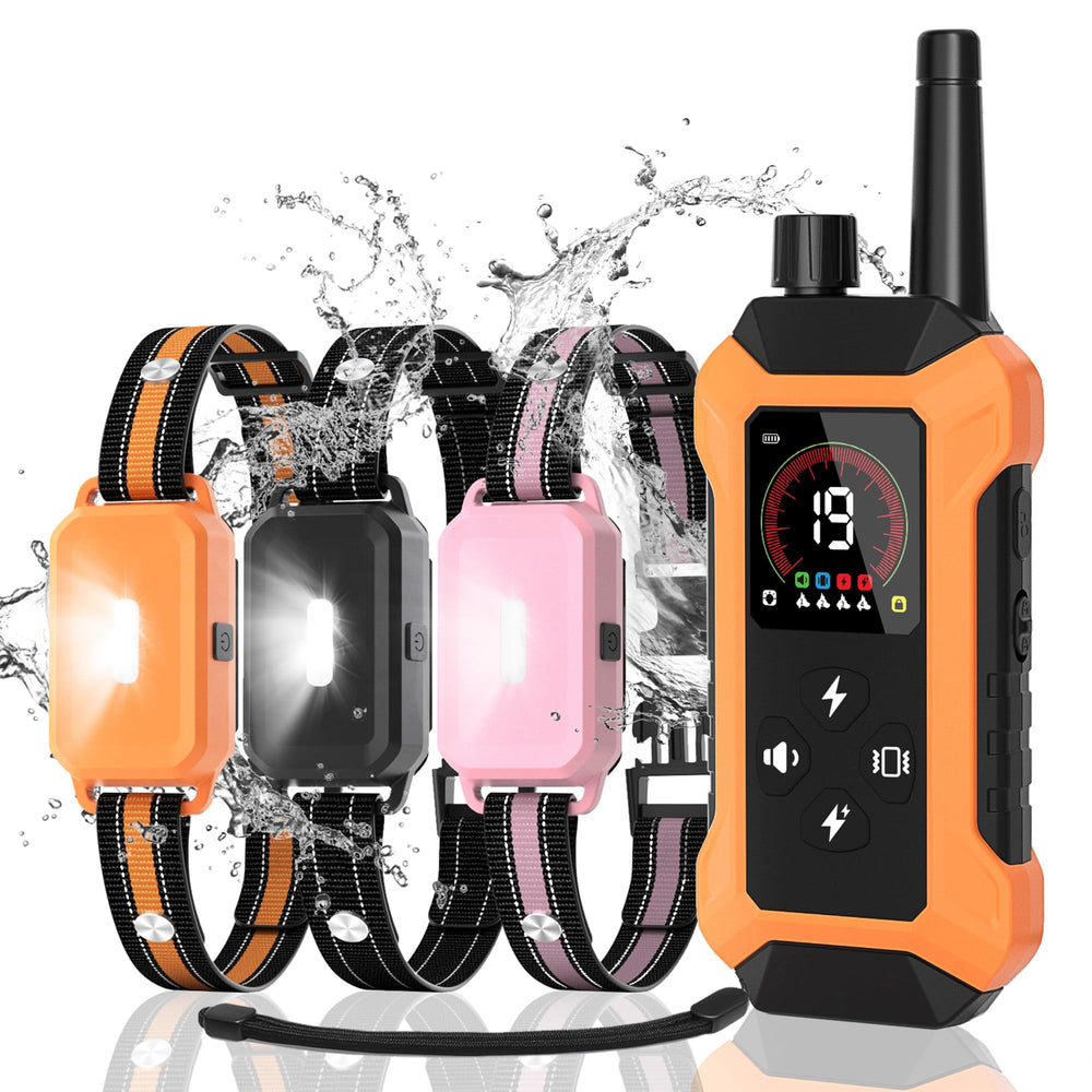 HRRVEE 3-pack dog collars with remote for multi-dog training up to 4400 feet