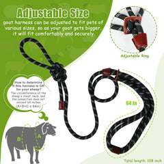 HRYOML goat harness step-in design for quick securement.