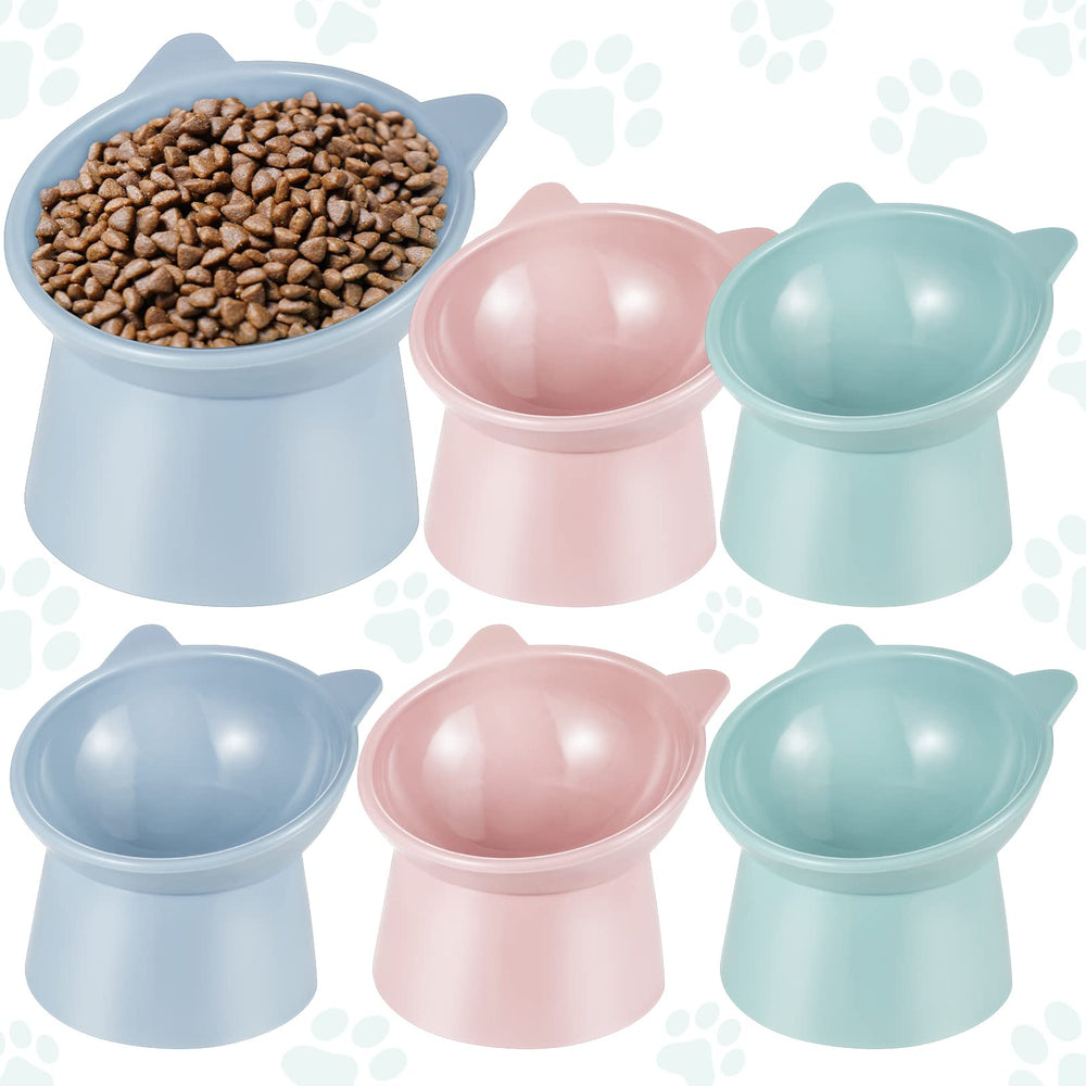 Hsei six raised cat bowls tilt at 15 degrees for easier eating