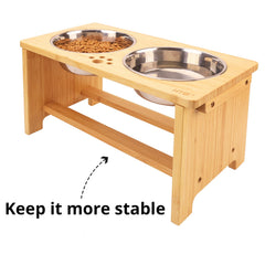 HTB elevated dog bowls durable bamboo frame offers long-lasting stability and a clean look