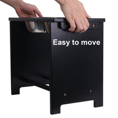 HTB elevated dog bowls stand assembly view showing quick setup.