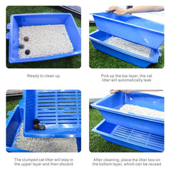 HUAXIAO cat litter box close-up reveals smooth surface for quick rinses.
