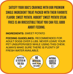 Hubert Pet Gourmet single-ingredient sweet potato close-up demonstrates purity and simplicity