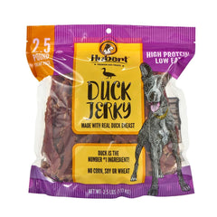 Hubert Premium Duck Jerky pack front for dog rewards and value