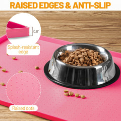 Hubulk dog feeding mat waterproof durability demonstrates easy cleanup after messy meal times.