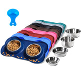 Hubulk dos cuencos para perros en acero inoxidable para comida y agua