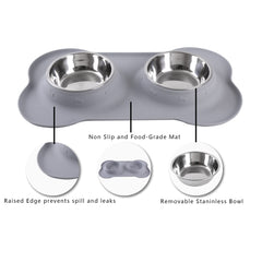 Hubulk double bowls provide separate water and food for convenience