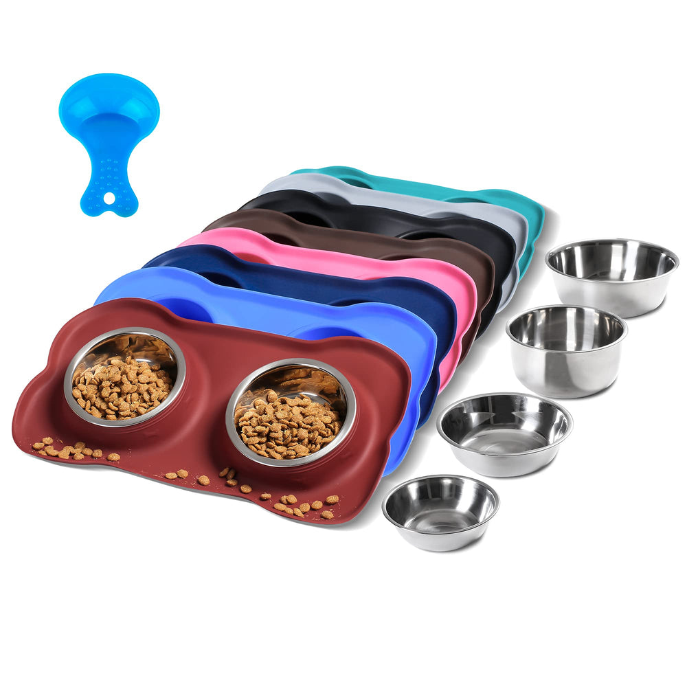 Hubulk tazones dobles para perros en acero inoxidable, fáciles de limpiar.