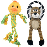HUGEME rope dog toy body shows sturdy rope construction for longer-lasting chewing sessions.