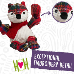 HuggleHounds Knottie fox five squeakers provide lively interactive play and curiosity