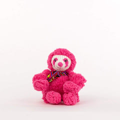 HuggleHounds Knottie Seb Sloth toy front view with soft plush for cozy play