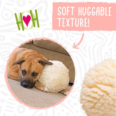 HuggleHounds durable seams plush ball designed for tough chewing and rough play.