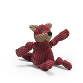 HuggleHounds Sly Fox Knottie plush close-up shows knotty stitching for durability