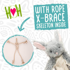 HuggleHounds Birch Bunny interior rope supports tug and interactive games