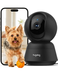 Hugolog 3K 5MP indoor camera front view for reliable home surveillance and quick monitoring.