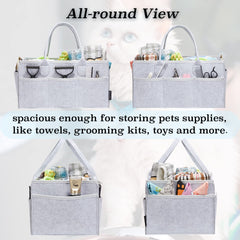 HUHYNN Pet Grooming Tote spacious main compartment keeps tools orderly during home sessions.
