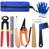Huimpet 8inch farrier kit hoof-nippers in action for precise hoof trimming on goats