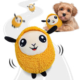 Huimpet interactive moving dog toy orange ball in action, encouraging exercise