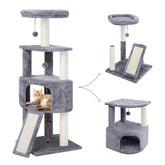 HUITREE 45in cat tree corner unit provides space-saving climbing for small rooms.