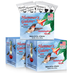 Hummer's Galore hummingbird nectar ready-to-mix packets for easy feeding.