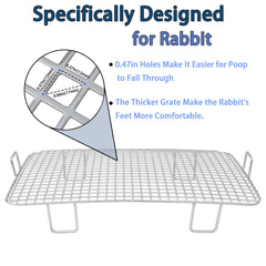 huqizoo bunny litter pan with widened grid for comfortable footing
