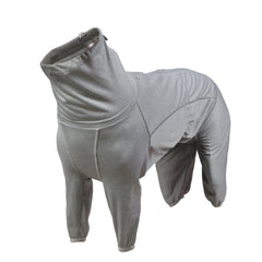 Hurtta Body Warmer front view on dog shows snug fit and warmth.