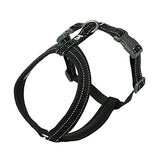 Hurtta Casual ECO Y-Harness Raven front view with reflective details for safer night walks.