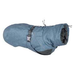 Hurtta Expedition Parka Bilberry back view with adjustable fit for warmth.