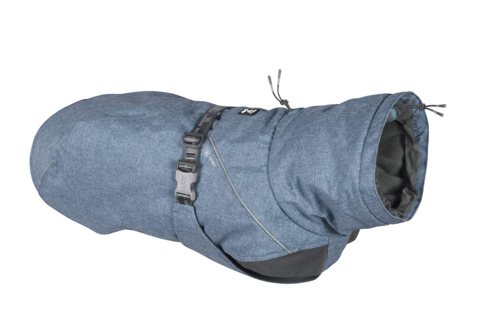 Hurtta Expedition Parka Bilberry fabric closeup highlighting warmth and durability