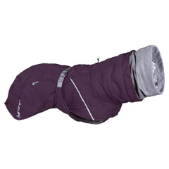 Hurtta Extreme Warmer 3 ECO eggplant coat front view with heat-reflective lining