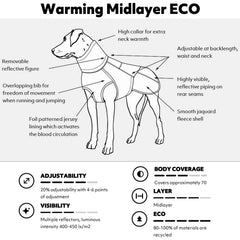 Hurtta Warming Midlayer ECO Desert foil lining closeup reflects body heat for warmth