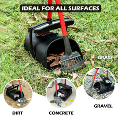 HUZSV pooper scooper rake in use for quick waste clearance