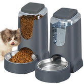 HWONMTE automatic cat feeder front view showing easy setup for busy owners